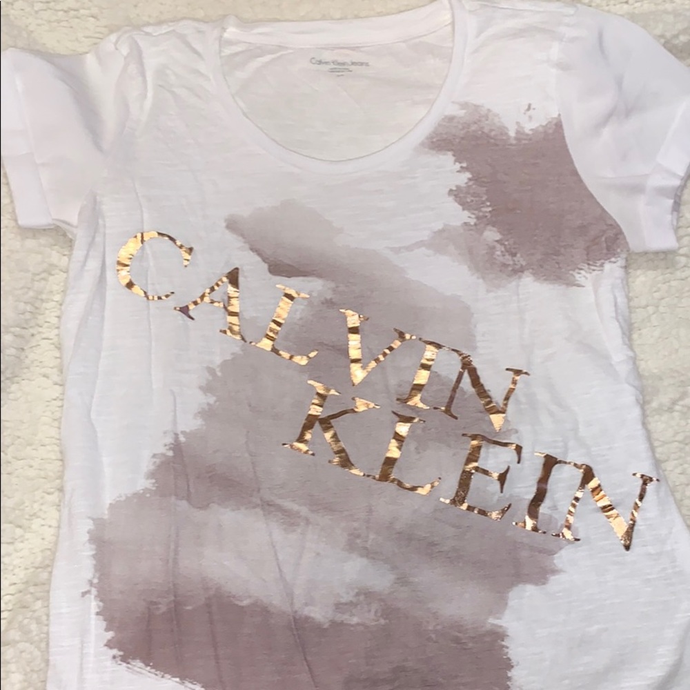 Calvin Klein Women’s Tee with Silk Short Sleeves